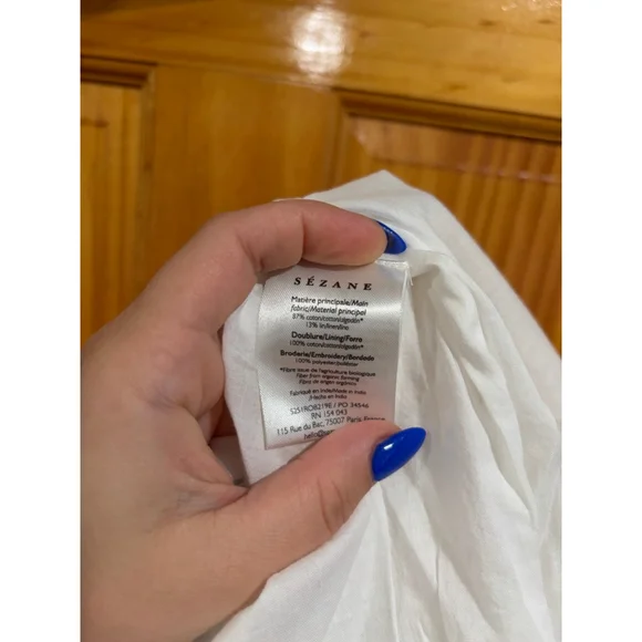 Sézane Robe Juliana Embroidered Aster Dress White Floral FR 36 (US 4) NWT - Picture 7 of 9